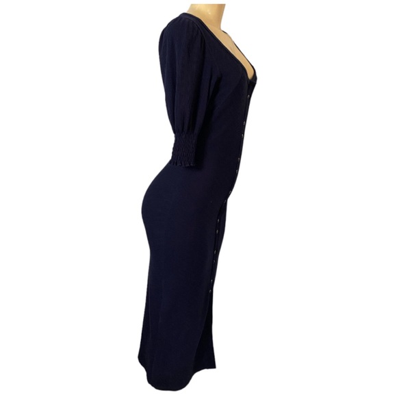 Betsey Johnson Women Navy Blue Oil Slick Bodycon Midi Dress size Small - Picture 5 of 9